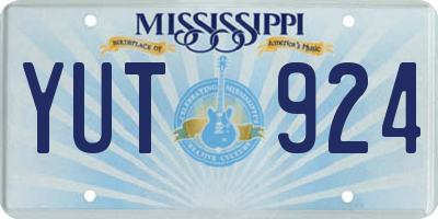 MS license plate YUT924