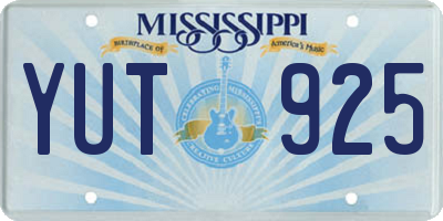 MS license plate YUT925