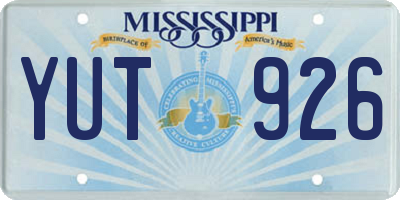 MS license plate YUT926