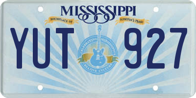 MS license plate YUT927