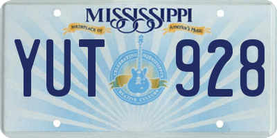 MS license plate YUT928