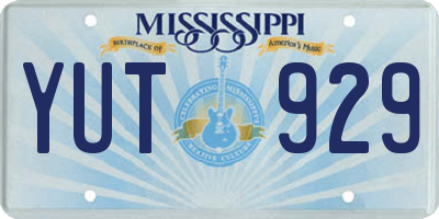 MS license plate YUT929