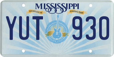 MS license plate YUT930