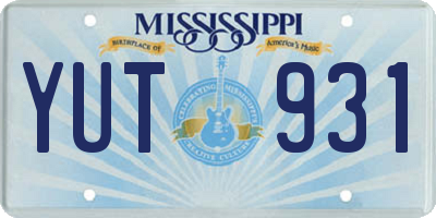MS license plate YUT931
