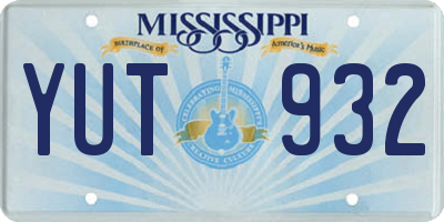 MS license plate YUT932