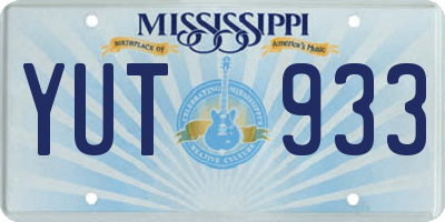 MS license plate YUT933