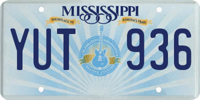 MS license plate YUT936