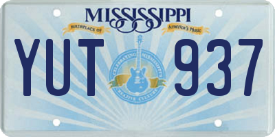 MS license plate YUT937