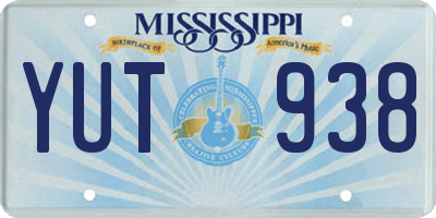 MS license plate YUT938
