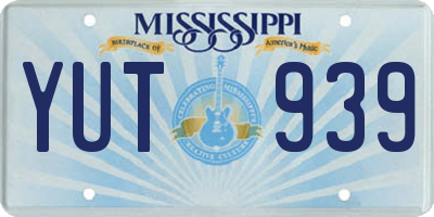 MS license plate YUT939