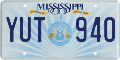 MS license plate YUT940