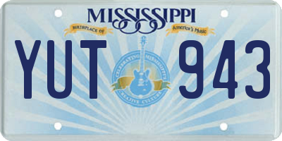 MS license plate YUT943
