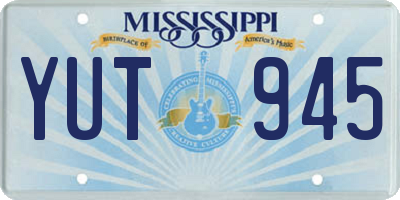 MS license plate YUT945