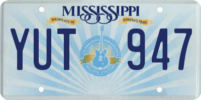 MS license plate YUT947