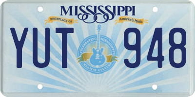 MS license plate YUT948