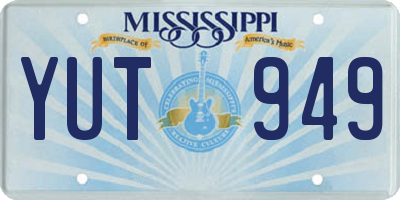 MS license plate YUT949