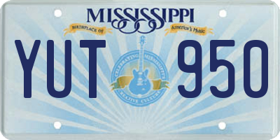 MS license plate YUT950
