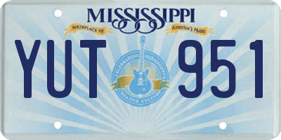 MS license plate YUT951