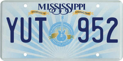 MS license plate YUT952