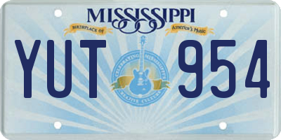 MS license plate YUT954