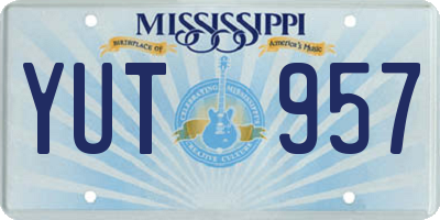 MS license plate YUT957