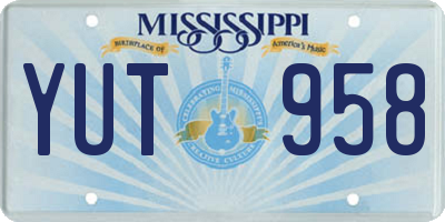 MS license plate YUT958