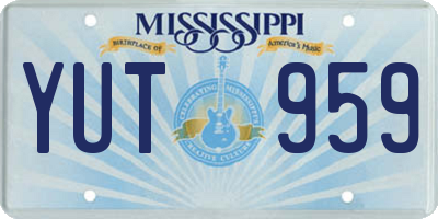MS license plate YUT959
