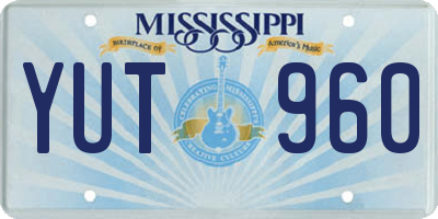 MS license plate YUT960