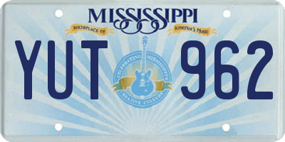 MS license plate YUT962