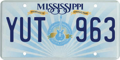 MS license plate YUT963