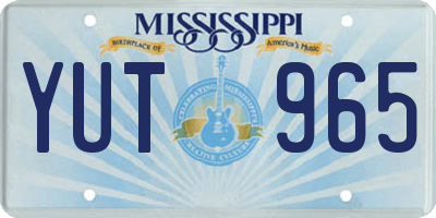 MS license plate YUT965
