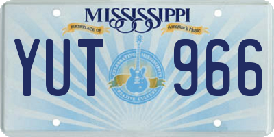 MS license plate YUT966