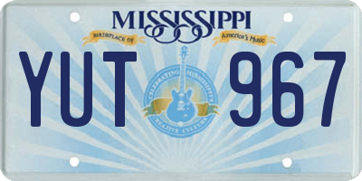 MS license plate YUT967