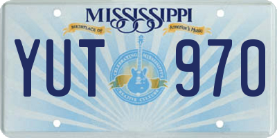 MS license plate YUT970