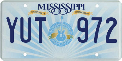 MS license plate YUT972