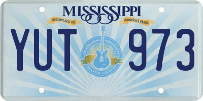 MS license plate YUT973