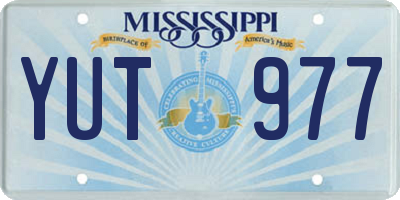 MS license plate YUT977