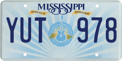 MS license plate YUT978