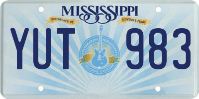MS license plate YUT983