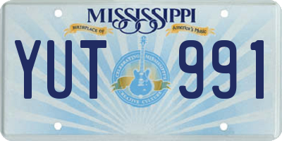MS license plate YUT991