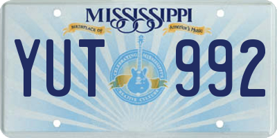 MS license plate YUT992