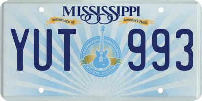 MS license plate YUT993