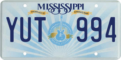 MS license plate YUT994