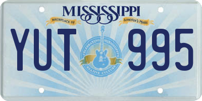 MS license plate YUT995
