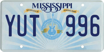 MS license plate YUT996