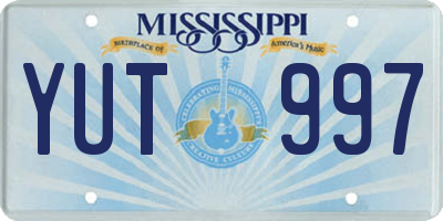 MS license plate YUT997