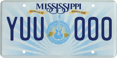 MS license plate YUU000