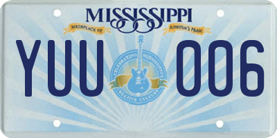 MS license plate YUU006