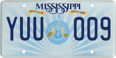 MS license plate YUU009