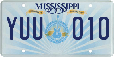 MS license plate YUU010